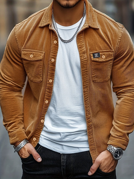 Felipe - Casual corduroy overhemd met knopen